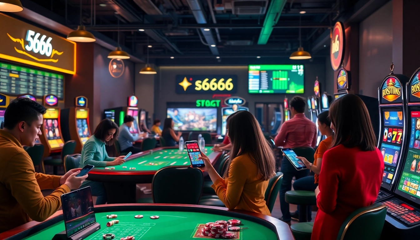 Exciting online gambling experience at s666.nyc with players enjoying casino games and sports betting.