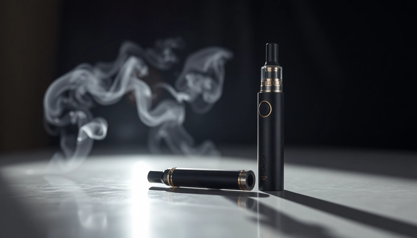 Buy DMT vape pen with unique design displayed elegantly on a reflective surface.